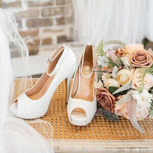 Dream Pairs Fashion High Heel Peep Toe Ankle Strap Pump Shoes Swan10 White Sz9.5